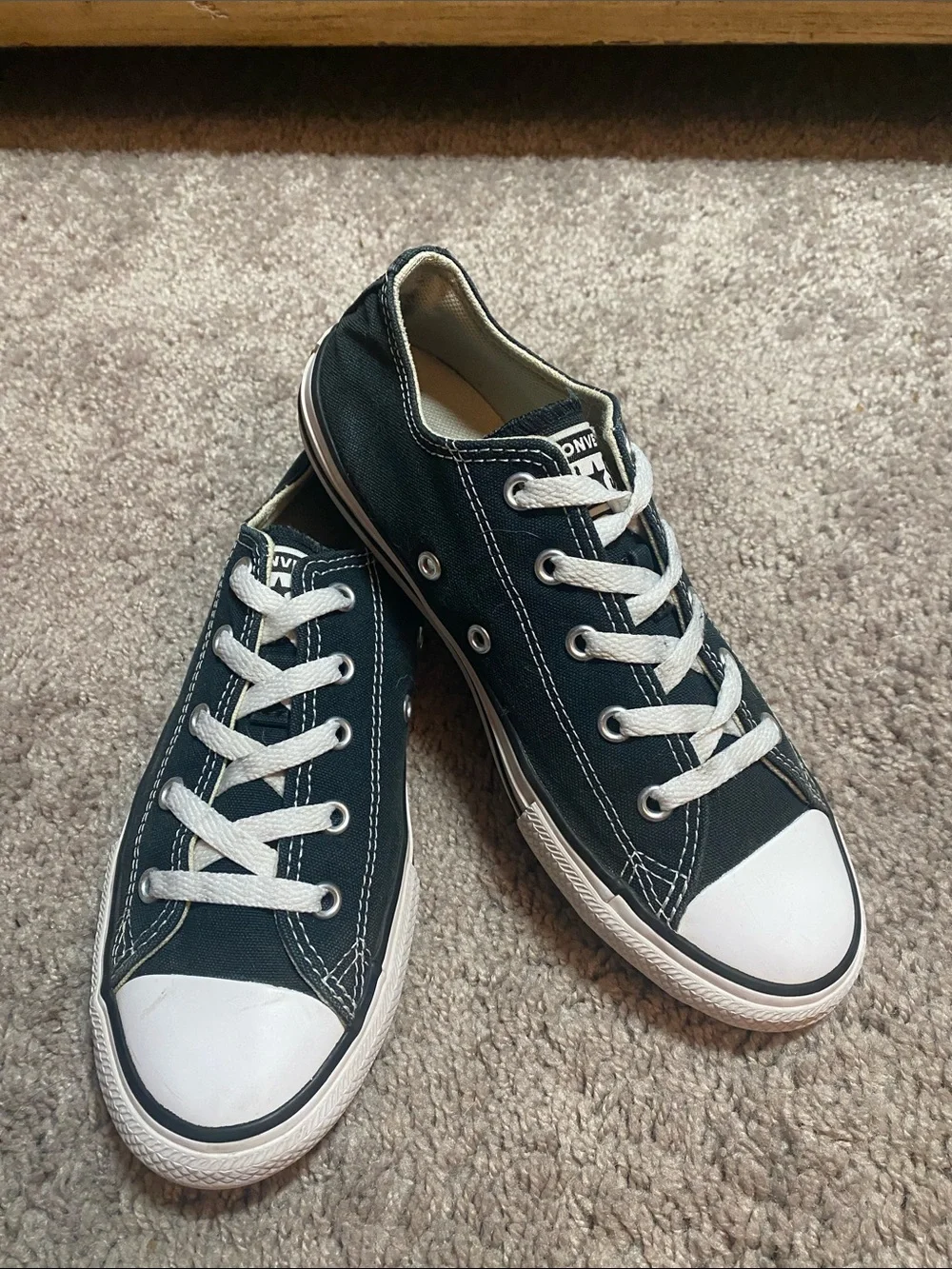 Converse All Star Chuck TaylorLow Top Canvas Sneakers - Black with White Accents